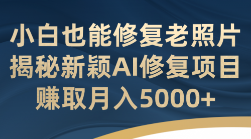 【副业项目7218期】小白也能修复老照片！揭秘新颖AI修复项目-繁星副业