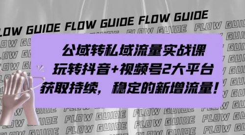【副业项目7222期】公域转私域流量实战课，玩转抖音+视频号2大平台，获取持续，稳定的新增流量-繁星副业