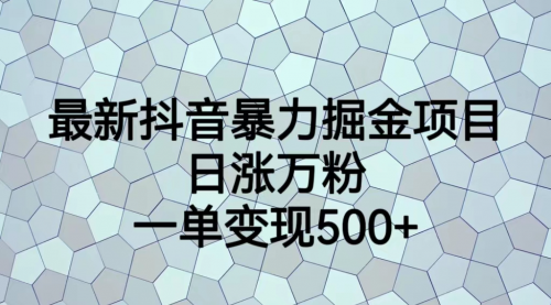 【副业项目7237期】抖音暴力掘金项目，日涨万粉，多种变现方式，一单变现可达500+-繁星副业