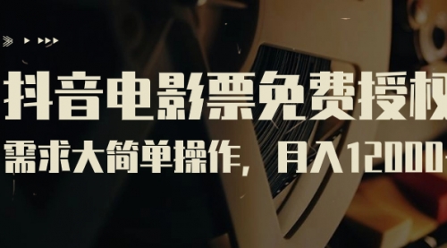 【副业项目7263期】抖音电影票免费授权，需求大简单操作，月入12000+（教程+素材打包）-繁星副业