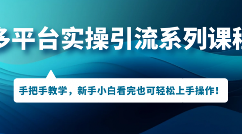 【副业项目7293期】多平台实操引流系列课程，手把手教学，新手小白看完也可轻松上手引流操作！-繁星副业