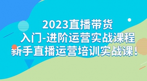 【副业项目7300期】2023直播带货入门-进阶运营实战课程：新手直播运营培训实战课-繁星副业