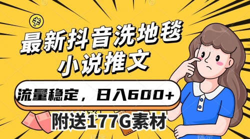 【副业项目7638期】最新抖音洗地毯小说推文，流量稳定，一天收入600（附177G素材）-繁星副业