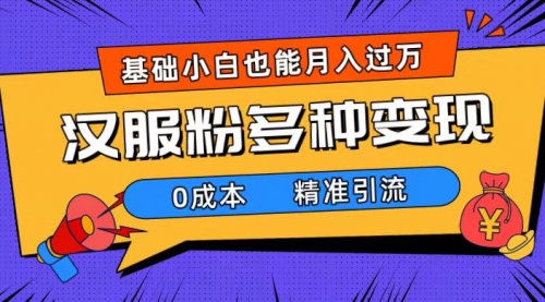 【副业项目7862期】一部手机精准引流汉服粉，0成本多种变现方式，小白月入过万（附素材+工具）-繁星副业