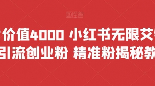 【副业项目7956期】价值4000 小红书无限艾特暴力引流创业粉 精准粉揭秘教程-繁星副业
