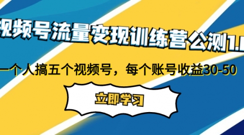 【副业项目8026期】视频号流量变现训练营公测1.0：一个人搞五个视频号，每个账号收益30-50-繁星副业
