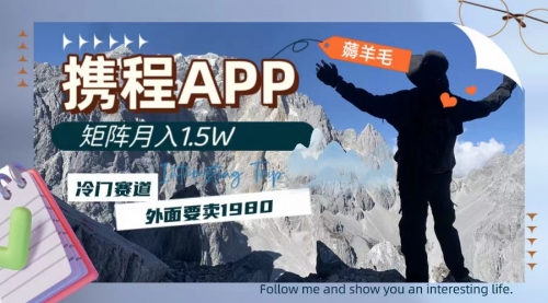 【副业项目8046期】携程APP薅羊毛，外面卖1980的冷门赛道，矩阵月入1.5w-繁星副业