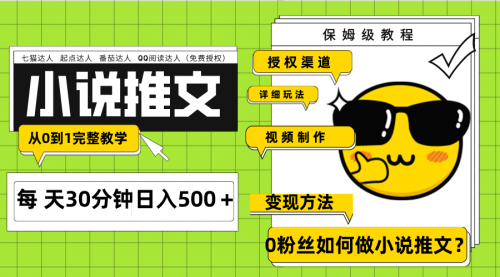 【副业项目8160期】Ai小说推文每天20分钟日入500＋授权渠道-繁星副业