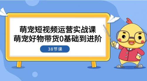 【副业项目8175期】萌宠·短视频运营实战课：萌宠好物带货0基础到进阶（38节课）-繁星副业