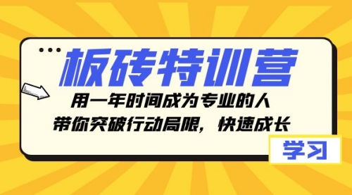 【副业项目8289期】板砖特训营，用一年时间成为专业的人，带你突破行动局限，快速成长-繁星副业