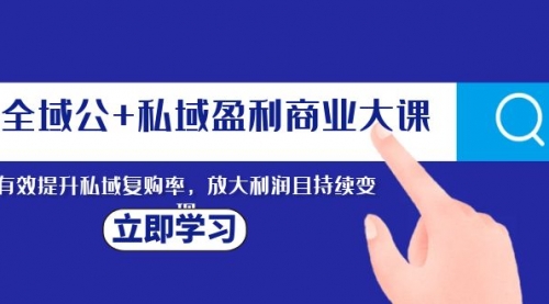 【副业项目8291期】全域公+私域盈利商业大课，有效提升私域复购率，放大利润且持续变现-繁星副业
