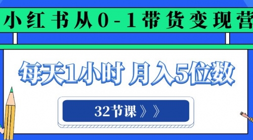 【副业项目8315期】小红书 0-1带货变现营，每天1小时，轻松月入5位数（32节课）-繁星副业