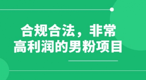 【副业项目8395期】男粉5.0，全新升级思路，一天多1500+-繁星副业