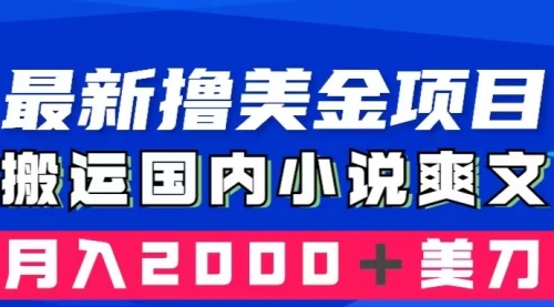 【副业项目8408期】国内小说爽文搬运到国外，复制粘贴一月2000+美金-繁星副业
