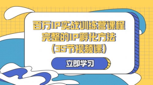 【副业项目8430期】百万IP实战训练营课程，完整的IP孵化方法（35节视频课）-繁星副业
