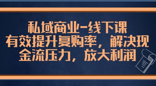 【副业项目8578期】私域商业-线下课，有效提升复购率，解决现金流压力，放大利润-繁星副业