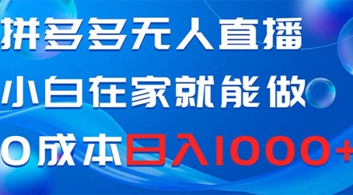 【副业项目8603期】拼多多无人直播，小白在家就能做，0成本日入1000+-繁星副业
