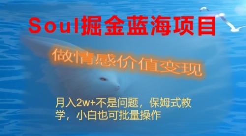 【副业8669期】Soul掘金蓝海项目细分赛道，做情感价值变现，月入2w+不是问题-繁星副业