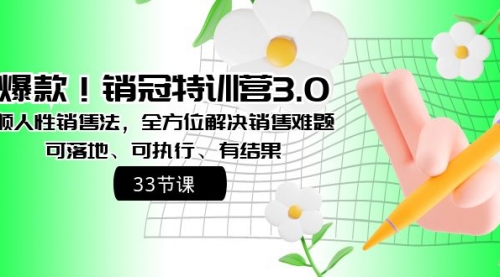 【副业8705期】销冠特训营3.0之顺人性销售法，全方位解决销售难题、可落地-繁星副业