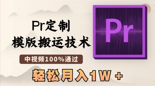 【副业8726期】最新Pr定制模版搬运技术，中视频100%通过-繁星副业