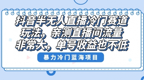 【副业8732期】抖音半无人直播冷门赛道玩法，直播间流量非常大，单号收益也不低！-繁星副业