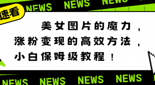 【副业8733期】美女图片的魔力，涨粉变现的高效方法，小白保姆级教程！-繁星副业