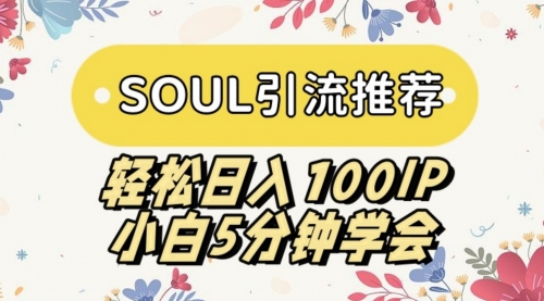 【副业9006期】SOUL引流推荐 轻松日入100IP 小白5分钟学会-繁星副业