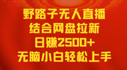 【副业9033期】无人直播野路子结合网盘拉新，日赚2500+多平台变现，小白无脑轻松上手操作-繁星副业