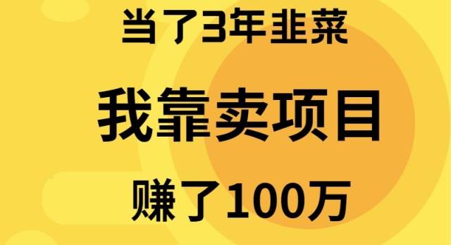 当了3年韭菜，我靠卖项目赚了100万-繁星副业