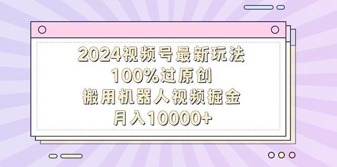 2024视频号最新玩法，100%过原创，搬用机器人视频掘金，月入10000+-繁星副业