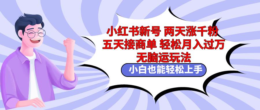 小红书新号两天涨千粉五天接商单轻松月入过万 无脑搬运玩法 小白也能轻…-繁星副业