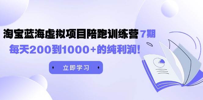 黄岛主《淘宝蓝海虚拟项目陪跑训练营7期》每天200到1000+的纯利润-繁星副业