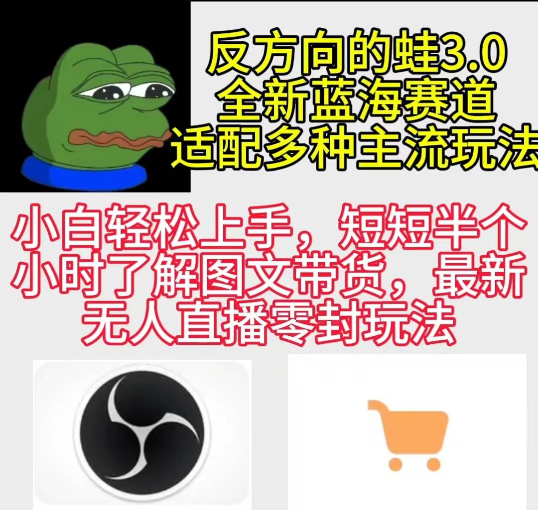 反方向的蛙3.0，图文最新玩法，变现多元化，新蓝海项目，小白轻松上手-繁星副业