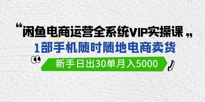 闲鱼电商运营全系统VIP实战课，1部手机随时随地卖货，新手日出30单月入5000-繁星副业