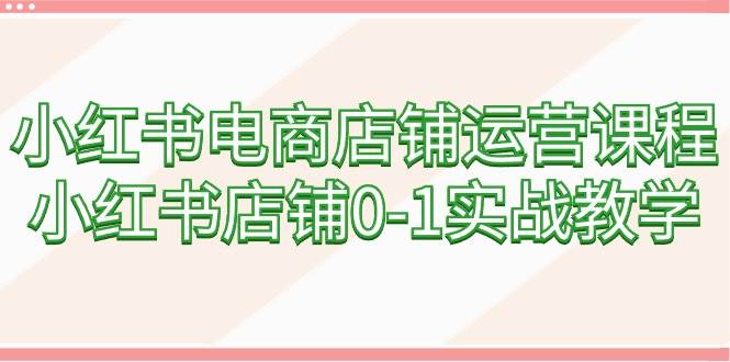 小红书电商店铺运营课程，小红书店铺0-1实战教学（60节课）-繁星副业