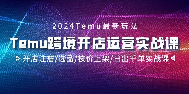 2024Temu跨境开店运营实战课，开店注册/选品/核价上架/日出千单实战课-繁星副业