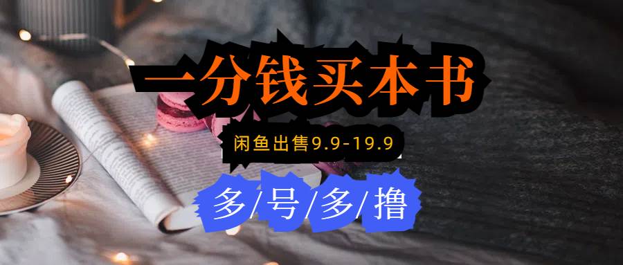 每天花1分钱买一本书，闲鱼出售9.9-19.9不等，多账号多撸 新手小白均可操作-繁星副业