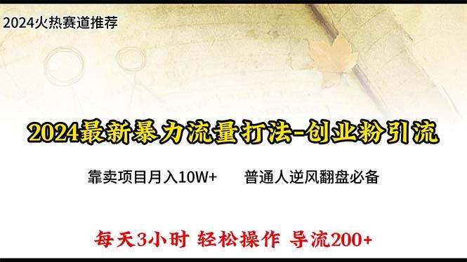 2024年最新暴力流量打法，每日导入300+，靠卖项目月入10W+-繁星副业