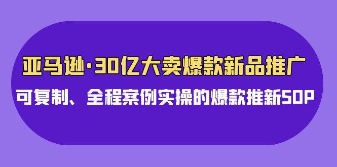 亚马逊30亿·大卖爆款新品推广，可复制、全程案例实操的爆款推新SOP-繁星副业