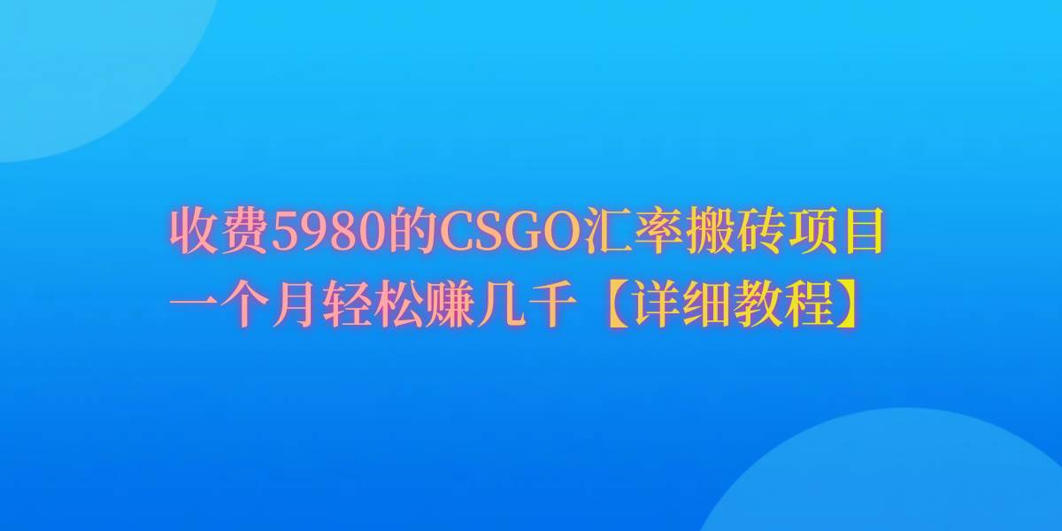CSGO装备搬砖，月综合收益率高达60%，你也可以！-繁星副业