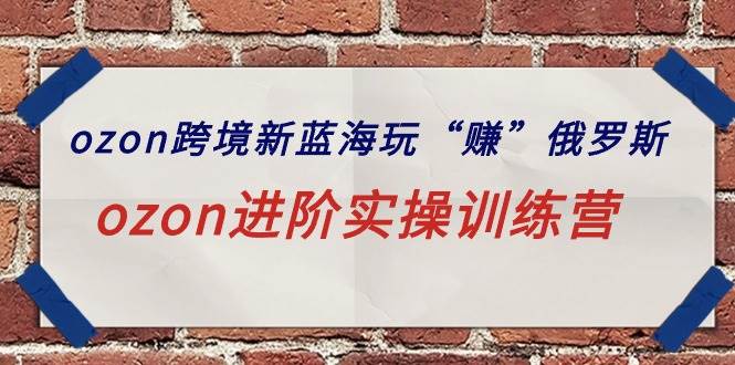 ozon跨境新蓝海玩“赚”俄罗斯，ozon进阶实操训练营-繁星副业