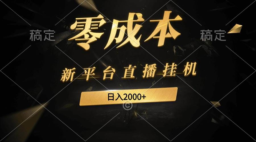 新平台直播挂机最新玩法，0成本，不违规，日入2000+-繁星副业