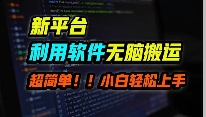新平台用软件无脑搬运，月赚10000+，小白也能轻松上手-繁星副业