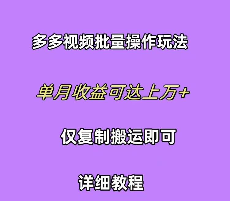 拼多多视频带货快速过爆款选品教程 每天轻轻松松赚取三位数佣金 小白必…-繁星副业