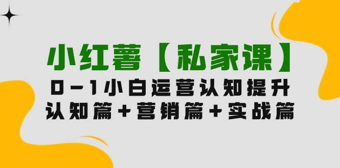 小红薯【私家课】0-1玩赚小红书内容营销，认知篇+营销篇+实战篇（11节课）-繁星副业