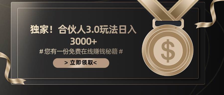 游戏合伙人3.0，日入3000+，无限扩大的蓝海项目-繁星副业