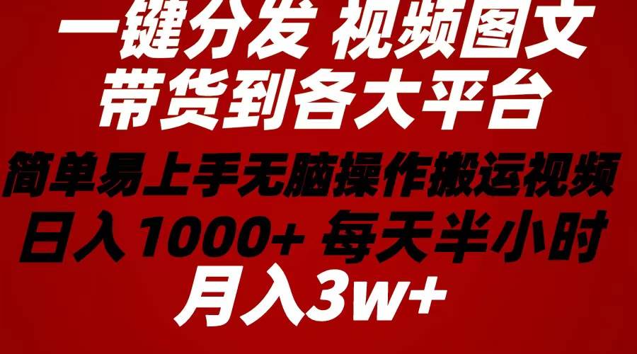 2024年 一键分发带货图文视频  简单易上手 无脑赚收益 每天半小时日入1…-繁星副业
