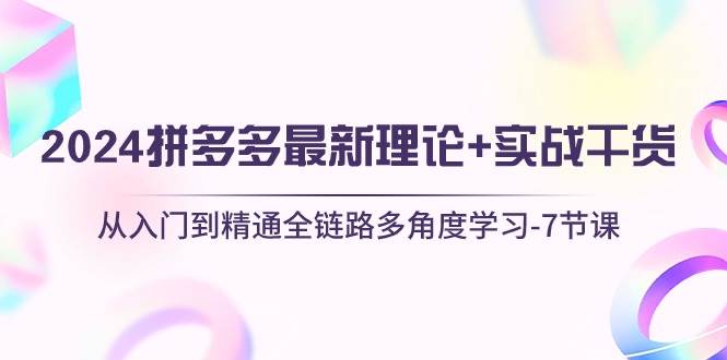 2024拼多多 最新理论+实战干货，从入门到精通全链路多角度学习-7节课-繁星副业