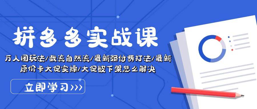 拼多多·实战课：万人团玩法/截流自然流/最新强付费打法/最新原价卡大促..-繁星副业
