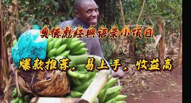 奥德彪经典语录小项目，爆款推荐，易上手，收益高-繁星副业